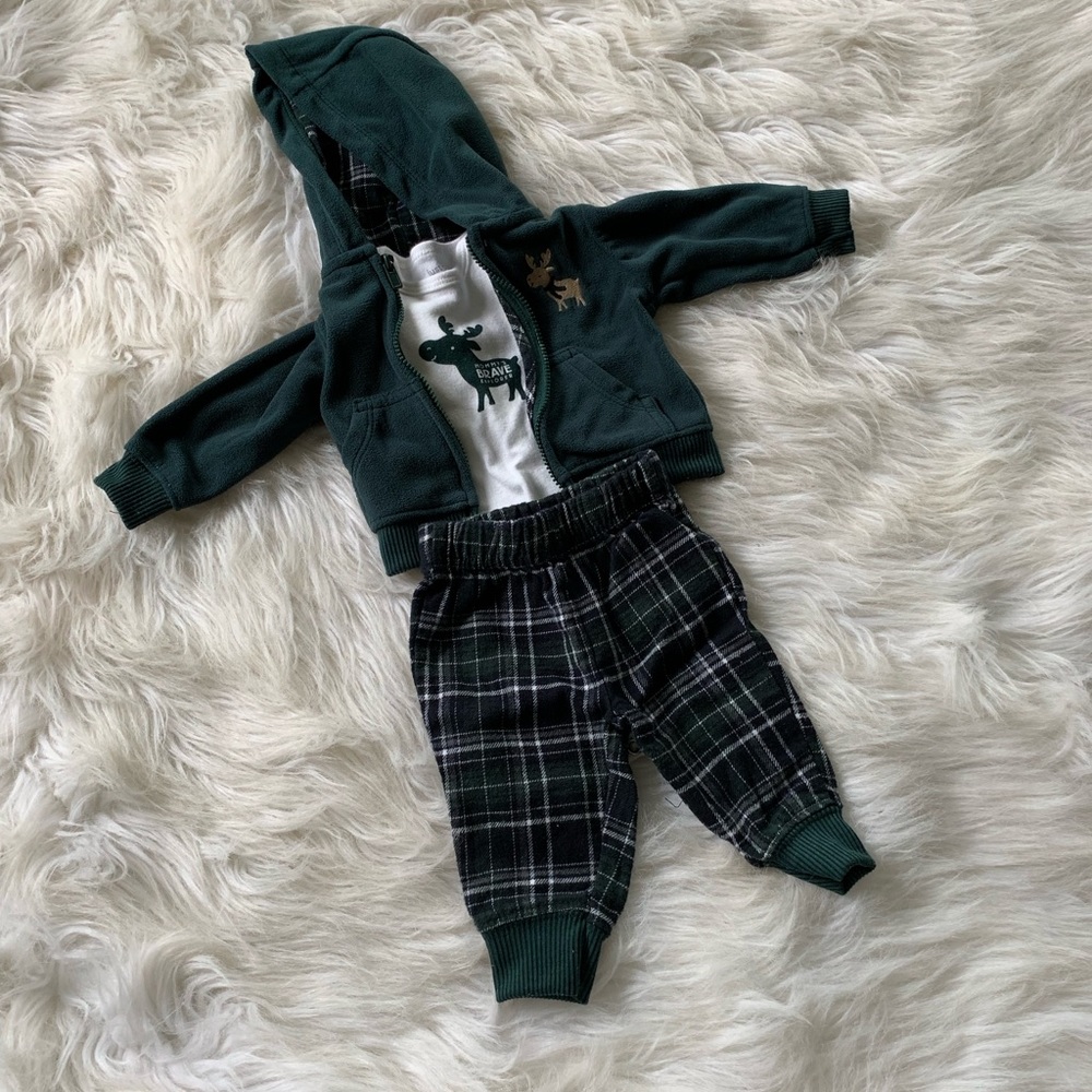 Carters Newborn Moose Jacket Set